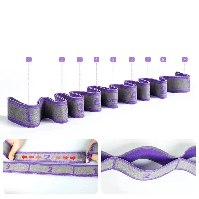 Yoga Stretch Strap Belt with Fitness Resistance Bands
